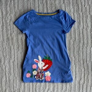 Mini Boden Bunny Appliqué tunic Tee size 8-9